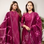 Chanderi silk fabrics designer set kurta