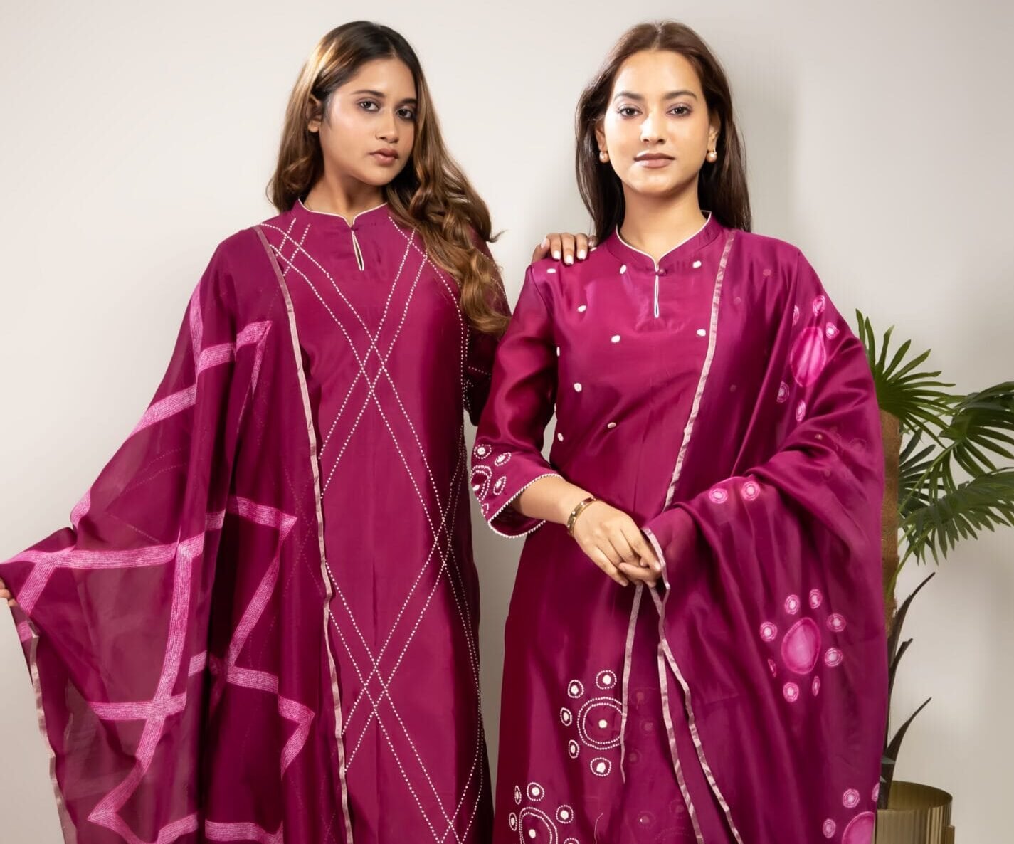 Chanderi silk fabrics designer set kurta