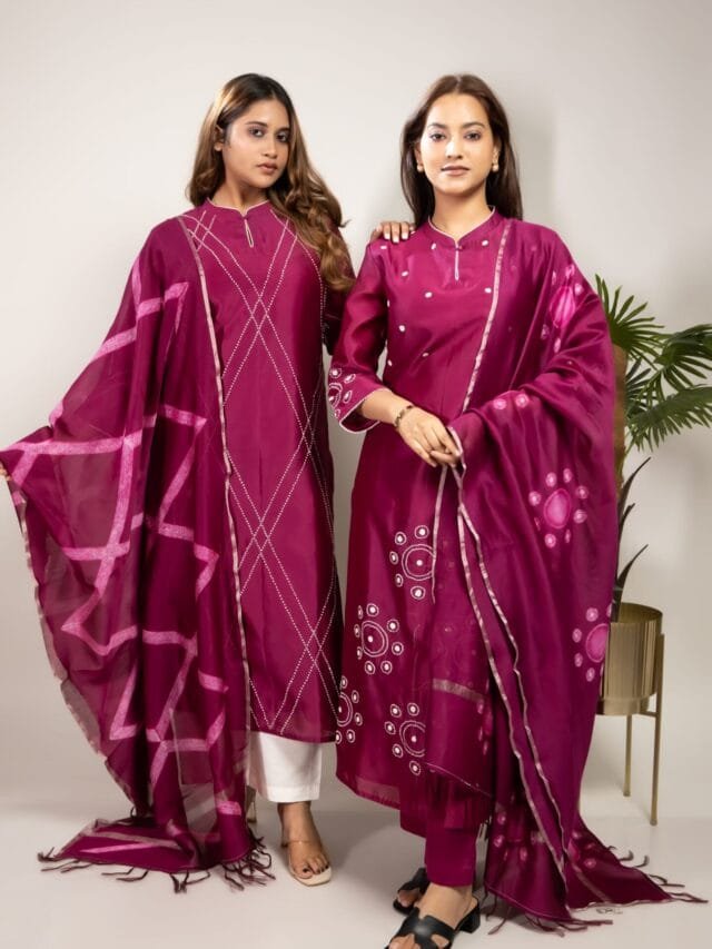 Designer Kurta Sets in Chanderi Silk Fabric
